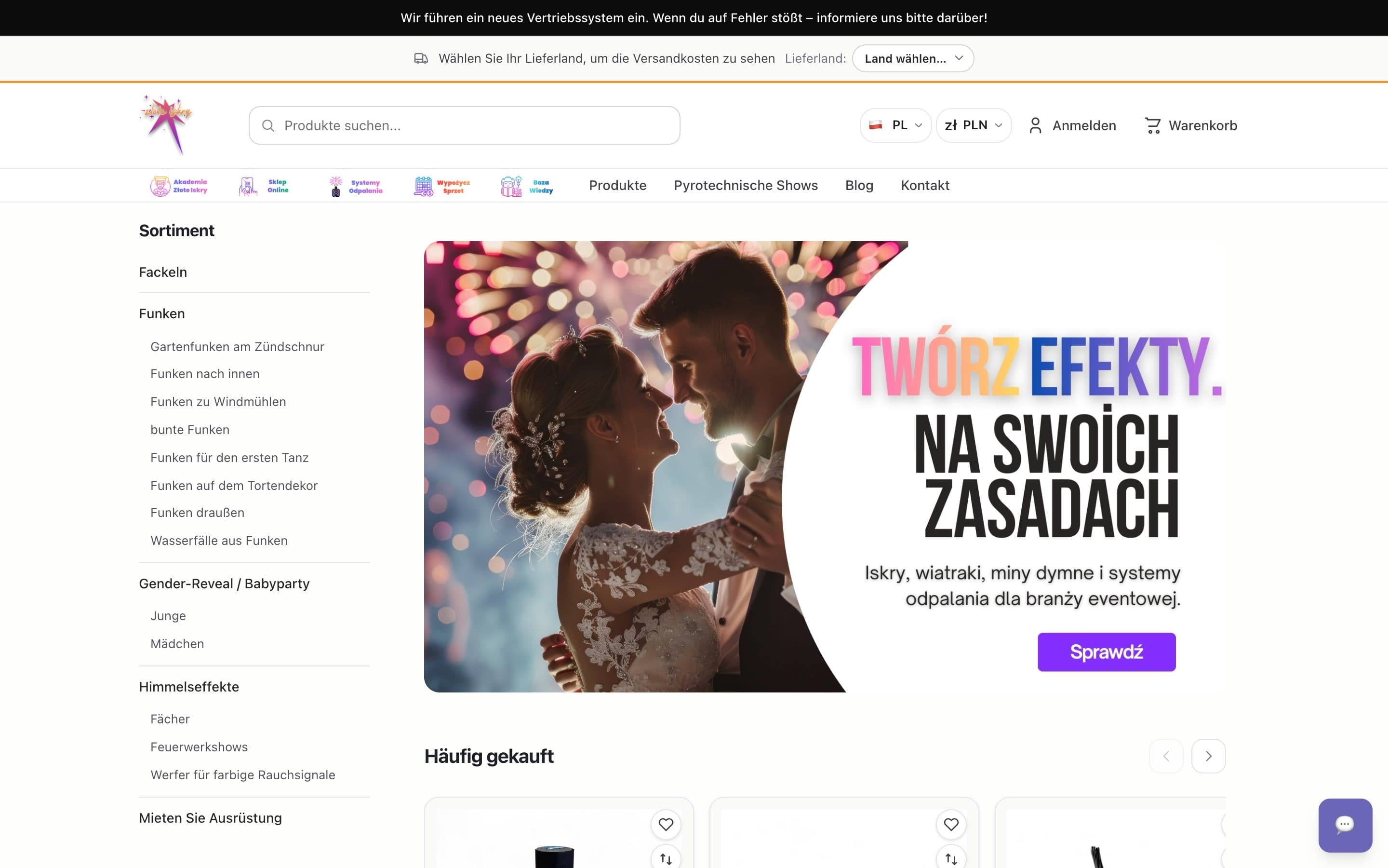 Strona główna sklepu zloteiskry.pl działającego na Torveo